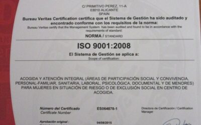 El proyecto de Alicante recibe la certifiación ISO 9001:2008 de Calidad.