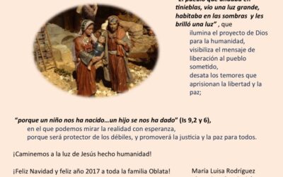 Felicitación de Navidad de Mª Luisa Rodríguez, Superiora Provincial