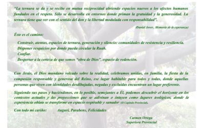 Felicitación Superiora Provincial por la celebración del S.Redentor