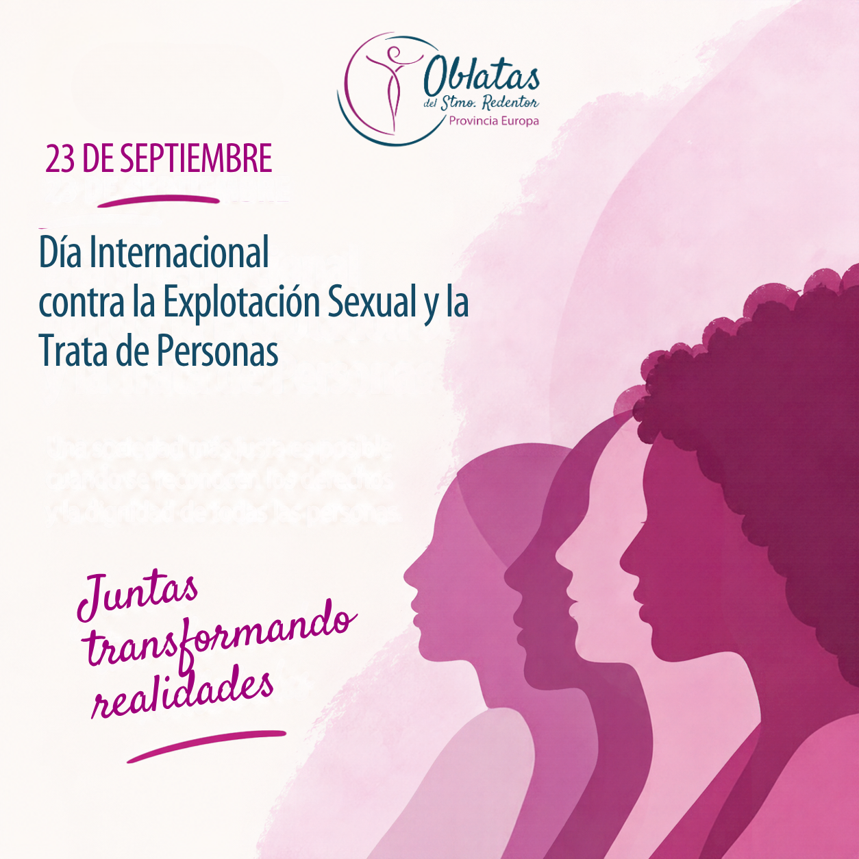Oblatas Provincia Europa acompaña a más de 7.000 mujeres en situaciones de prostitución y trata durante 2025