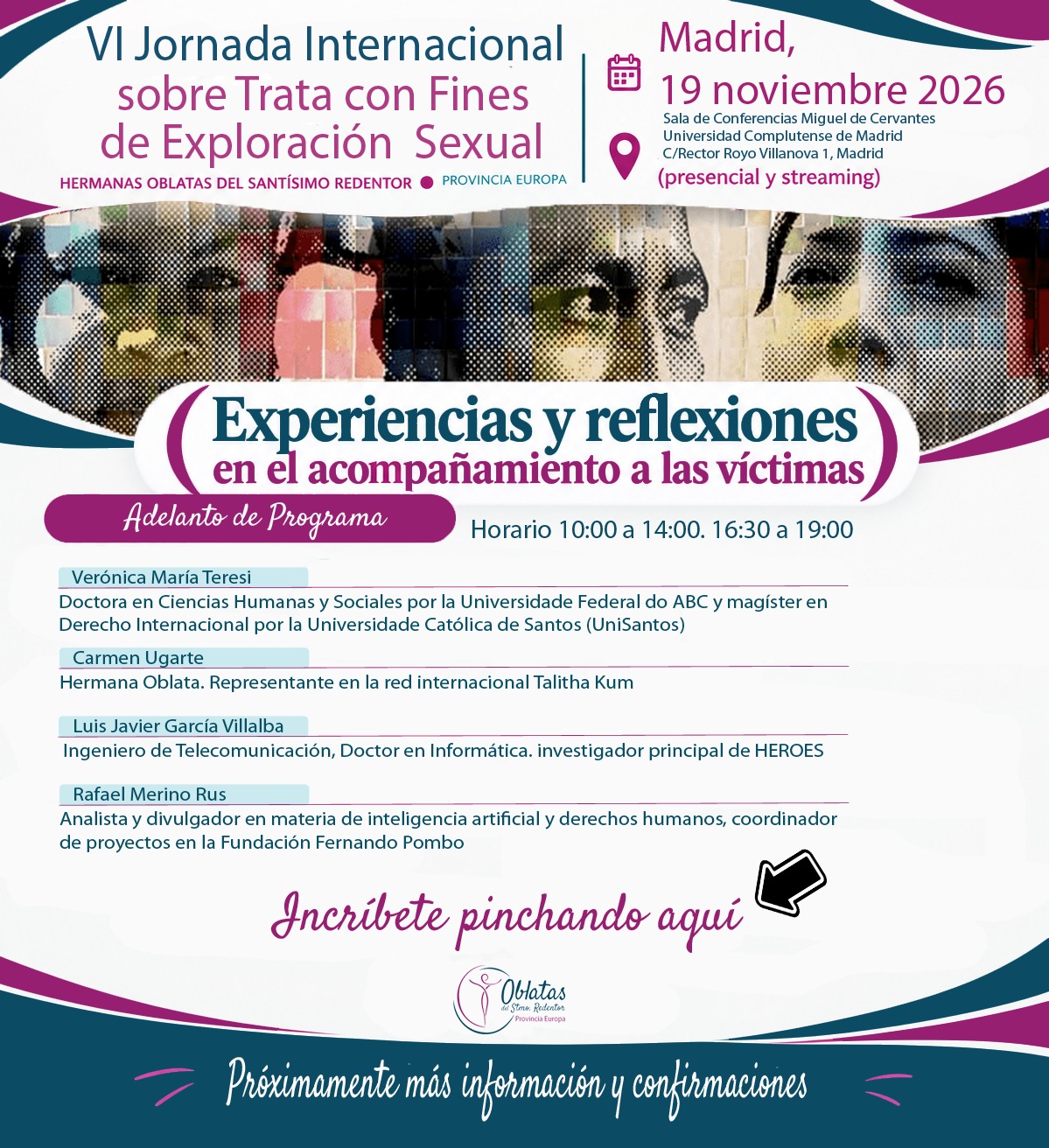 Oblatas reunirá en Madrid a especialistas para reflexionar sobre el acompañamiento a víctimas de trata con fines de explotación sexual